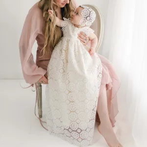Poppy Christening Gown & Bonnet