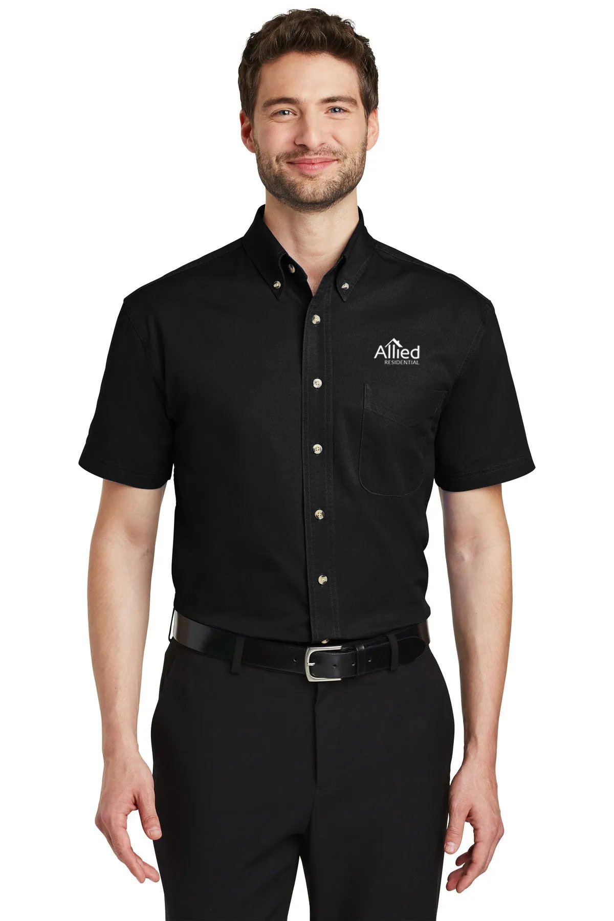 Port Authority Twill Shirt, Black [Allied Residential]