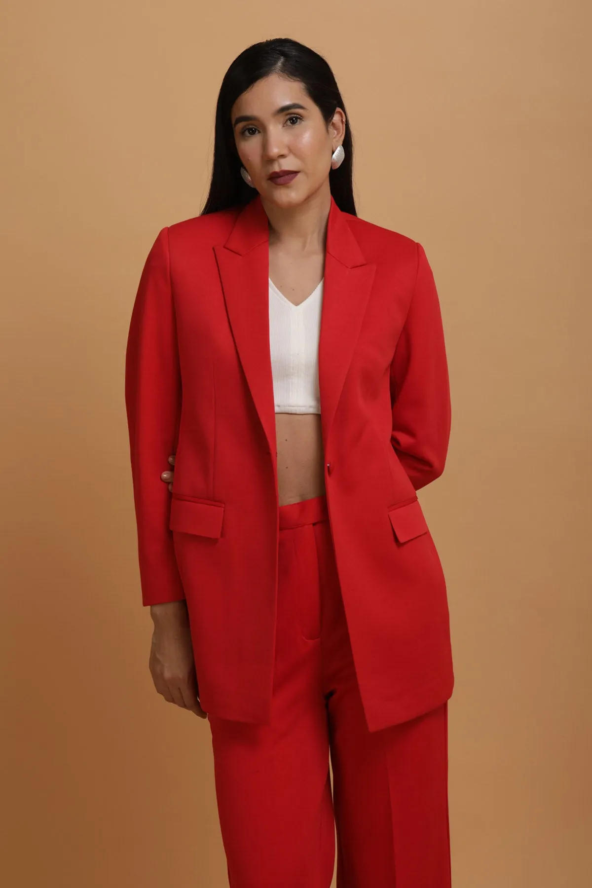 Red Banana Crepe Co-ord Set
