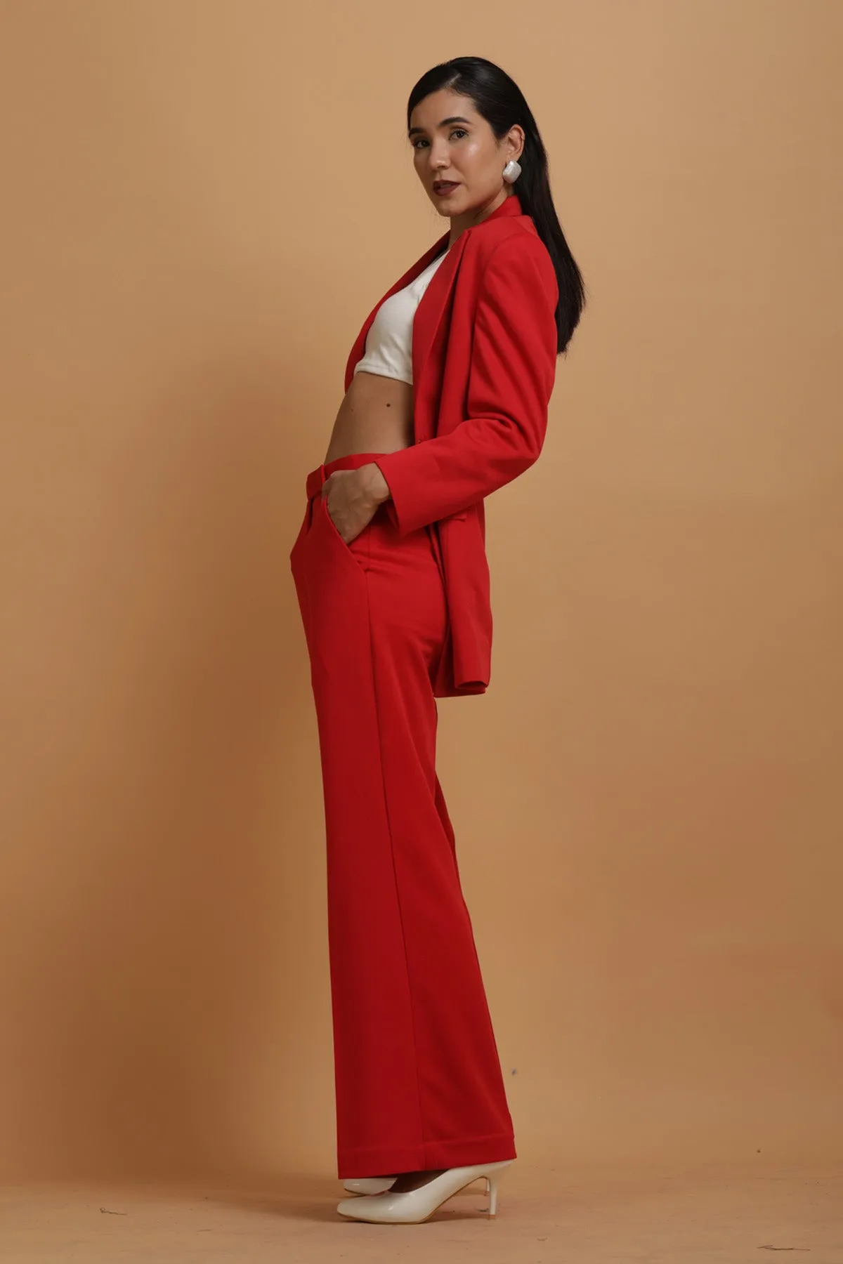 Red Banana Crepe Co-ord Set