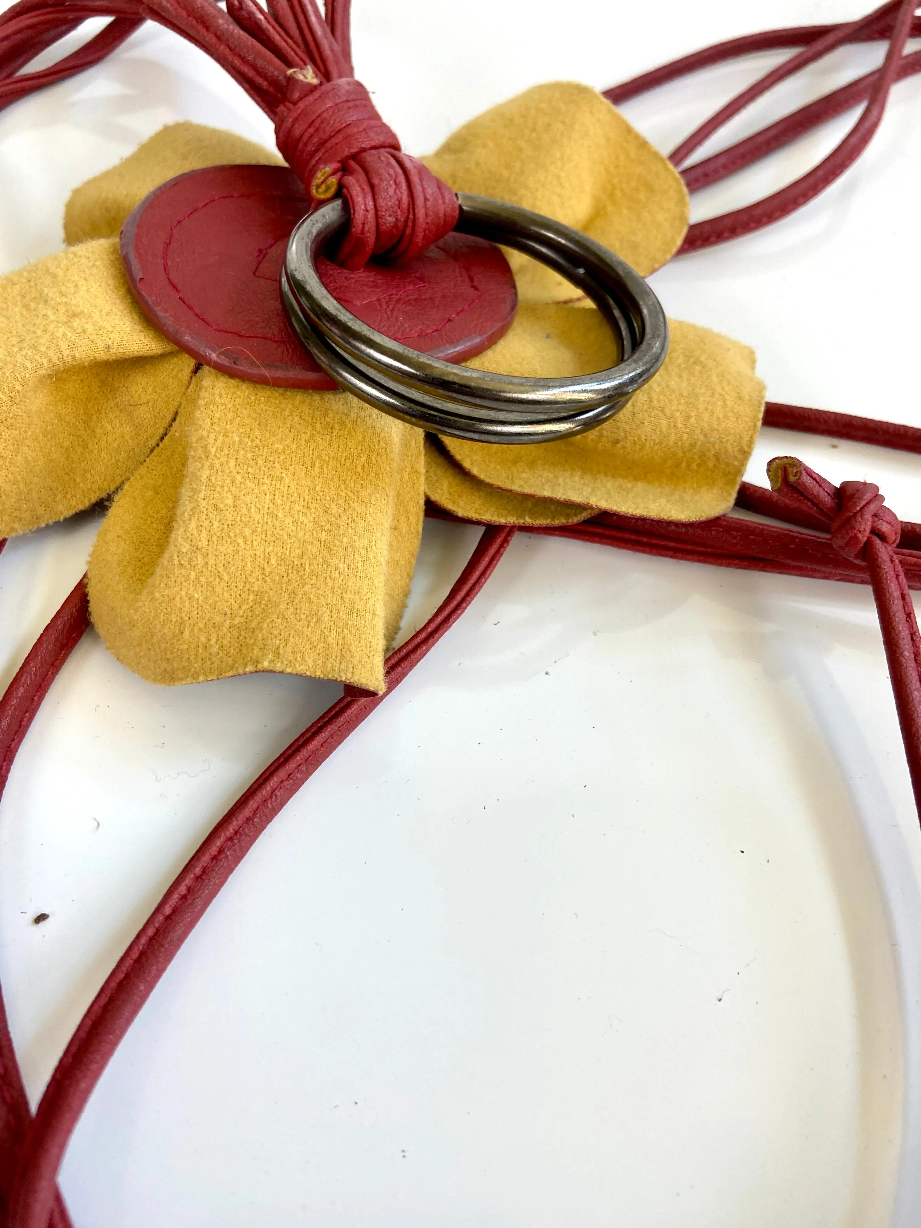 Red🌹Leather flower belt statement