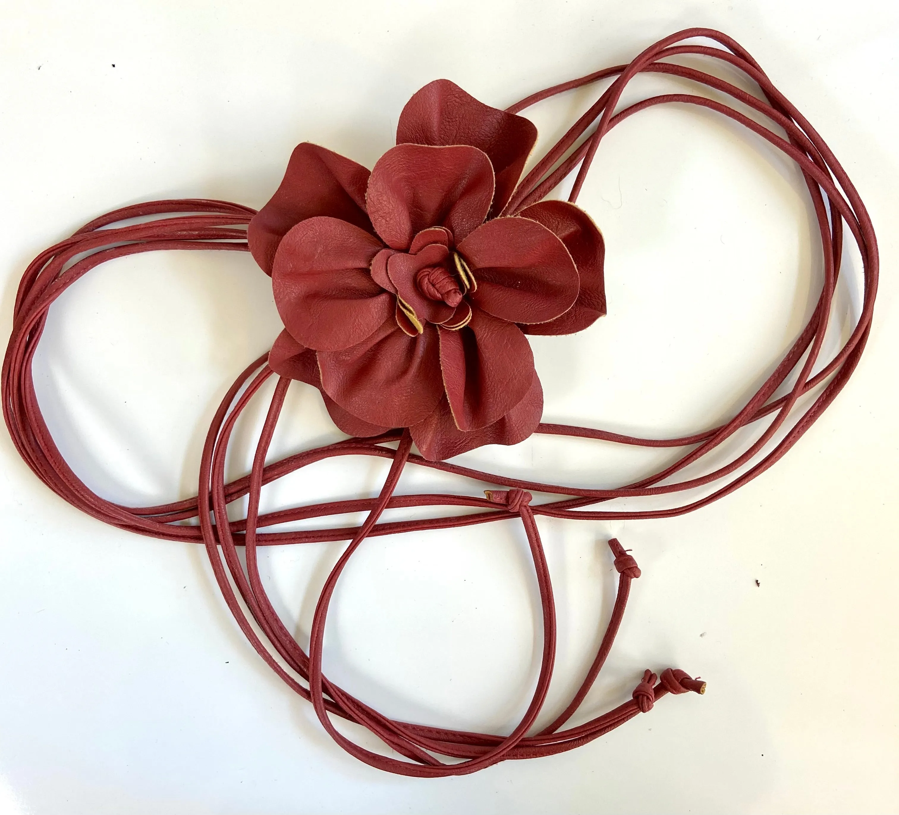Red🌹Leather flower belt statement