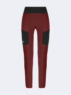 Salewa Puez Warm Durastretch Women Hiking Tight Red Syrah