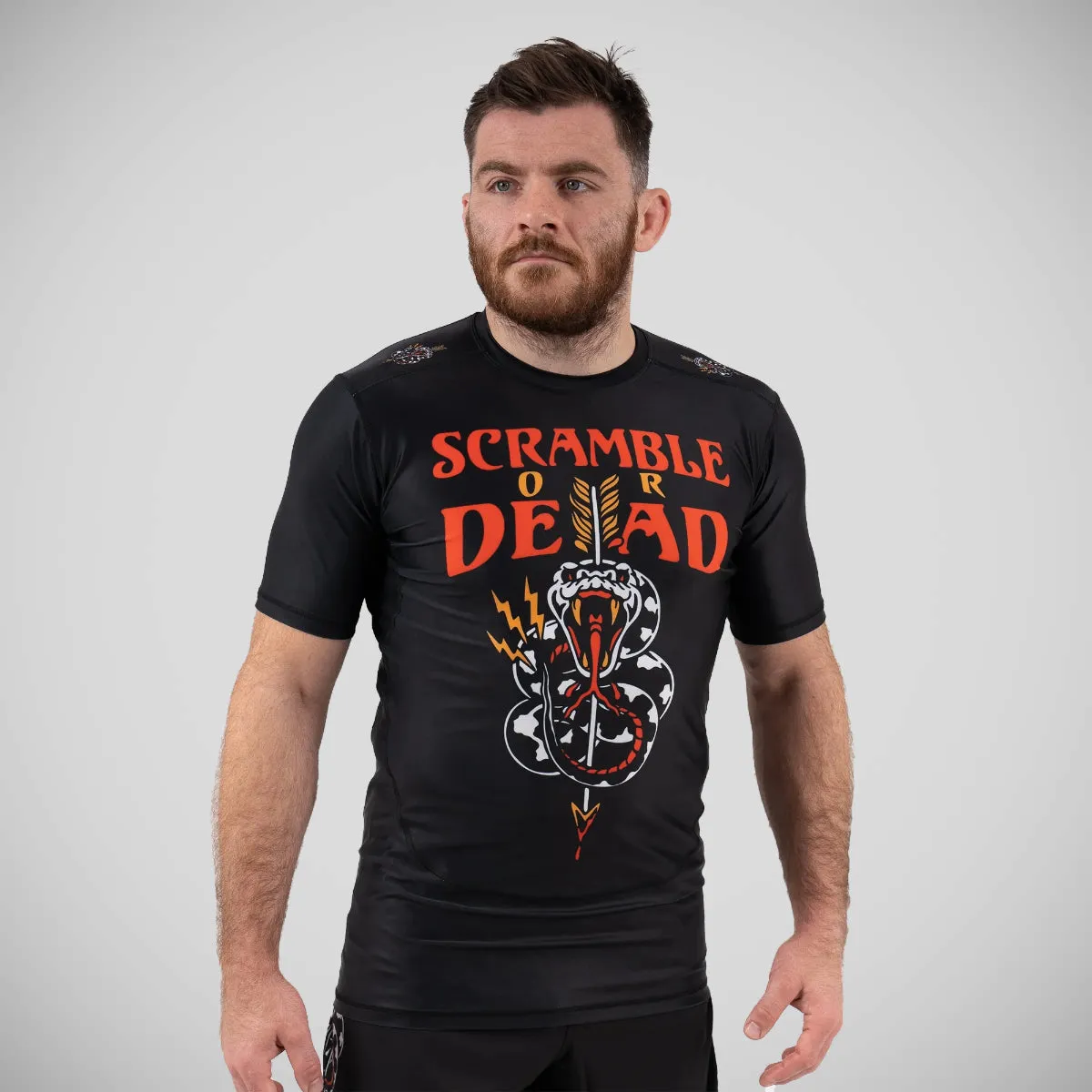 Scramble or Dead Rash Guard Black/Orange
