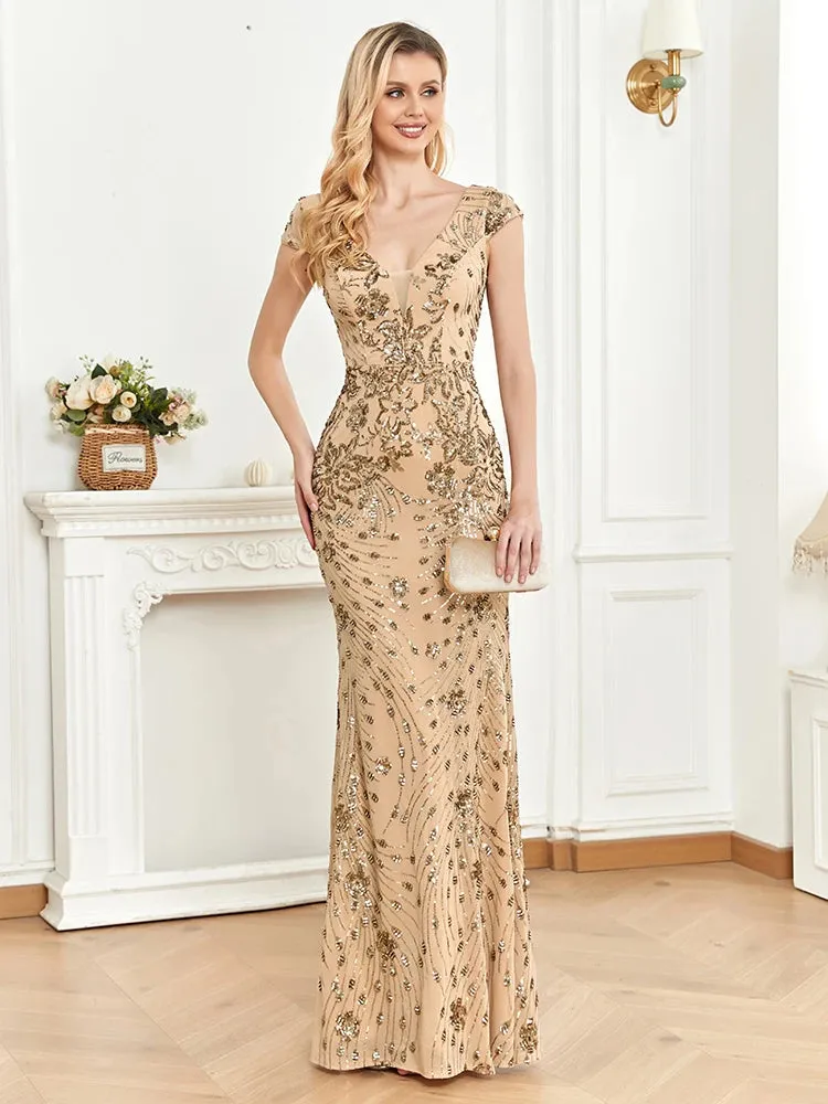 Sequin Long Mermaid Prom Gowns For Women