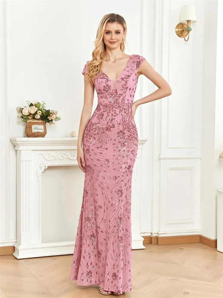 Sequin Long Mermaid Prom Gowns For Women
