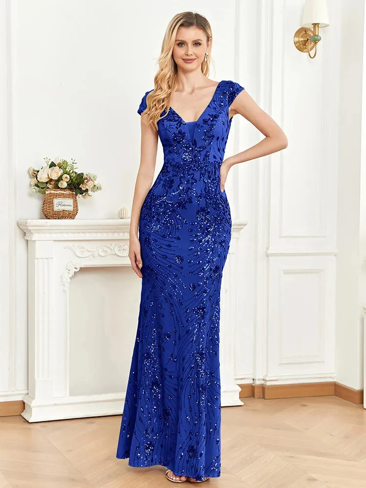 Sequin Long Mermaid Prom Gowns For Women