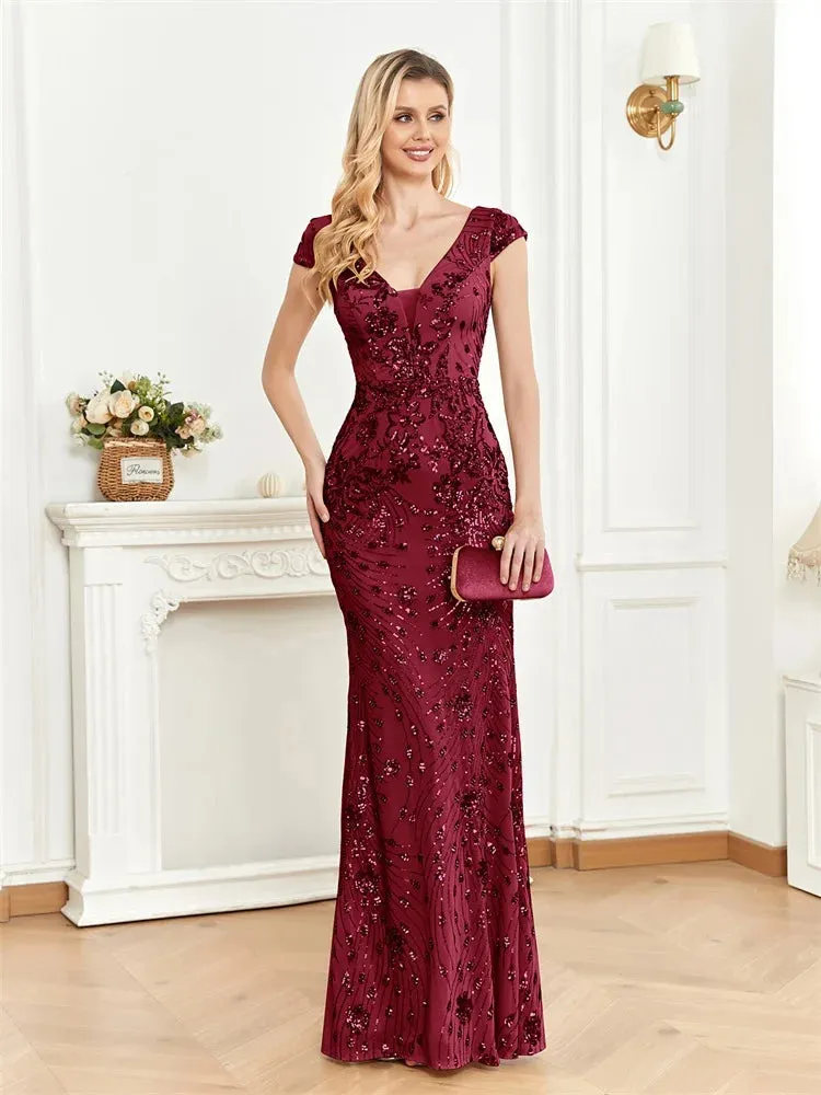 Sequin Long Mermaid Prom Gowns For Women