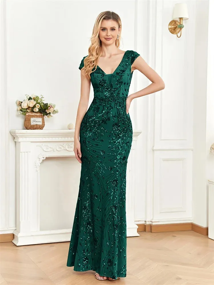 Sequin Long Mermaid Prom Gowns For Women