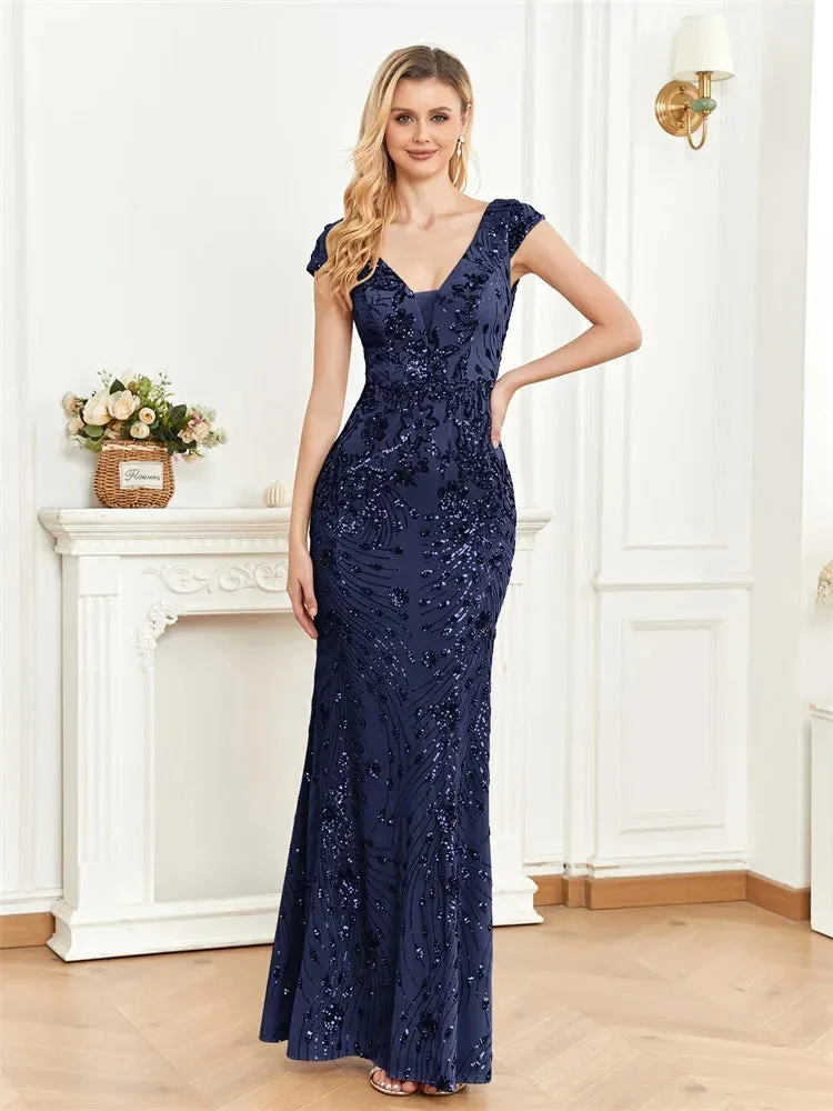 Sequin Long Mermaid Prom Gowns For Women