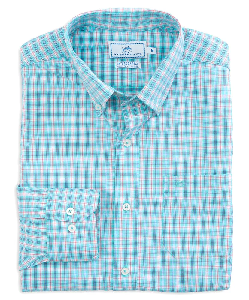 Southern Tide - Grand Turk Plaid Intercoastal Performance Long Sleeve Tee