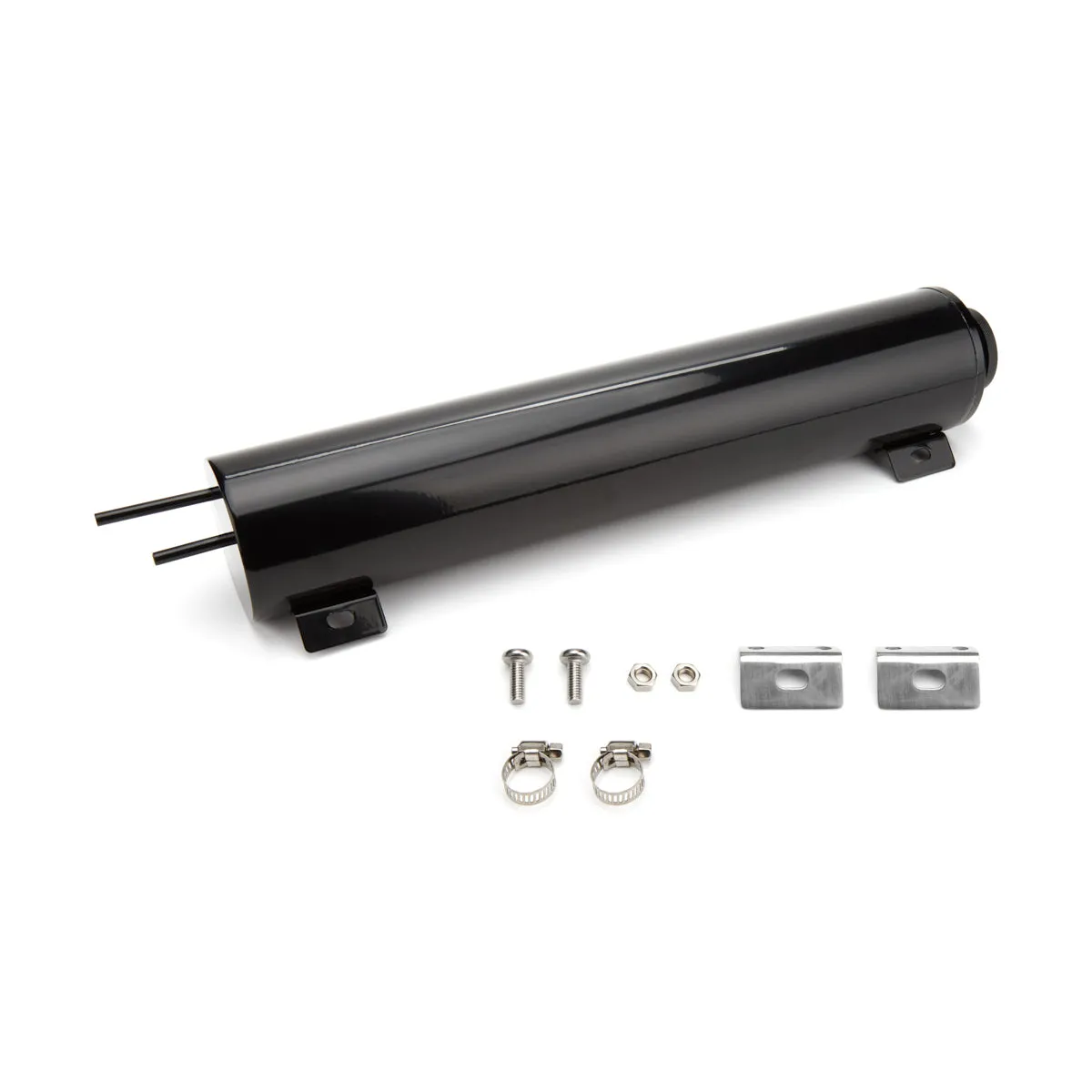 Specialty Products Overflow Tank - 52 oz - 16 in Tall - 4 in Diameter - 1/4 in Hose Barb Inlet - 1/4 in Hose Barb Outlet - Stainless - Black