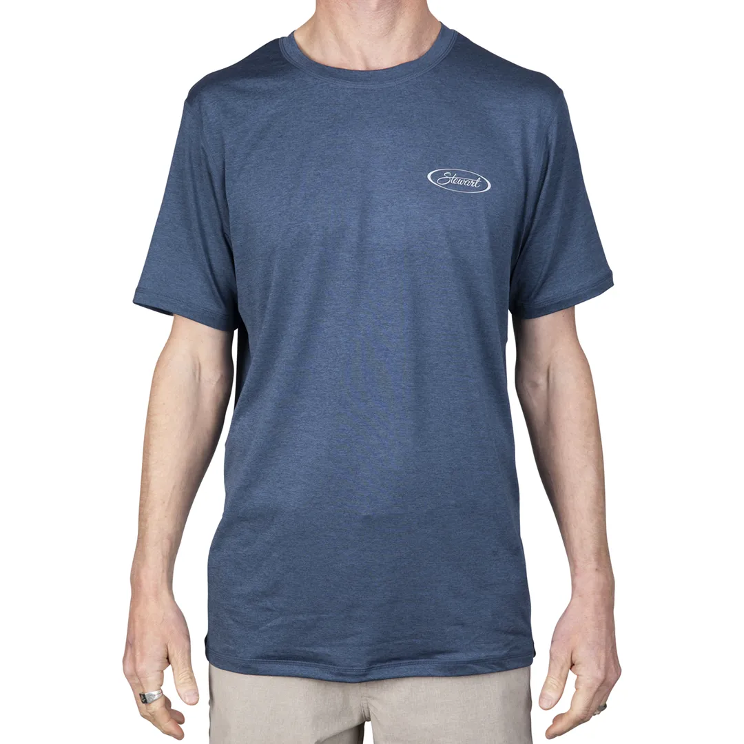 STEWART MEN'S ANTIX S/S TECH UV SURF SHIRT - HEATHER NAVY