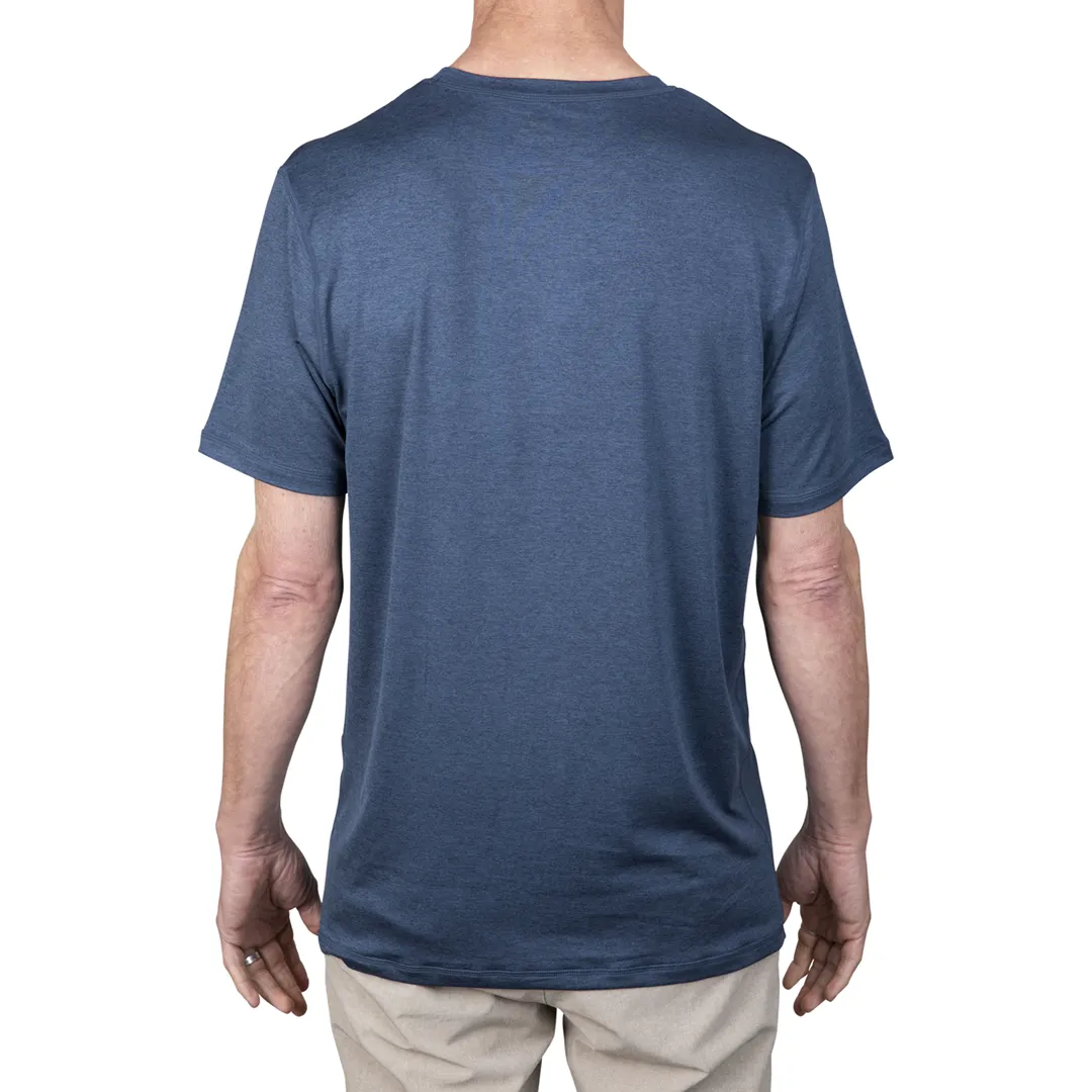 STEWART MEN'S ANTIX S/S TECH UV SURF SHIRT - HEATHER NAVY