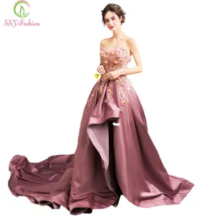 The Bride Banquet Strapless Sleeveless Flower Evening Party Gowns