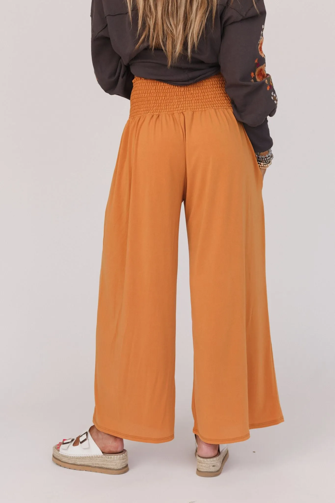 The Nest Aurora Flowy Wide Leg Pants - Mustard