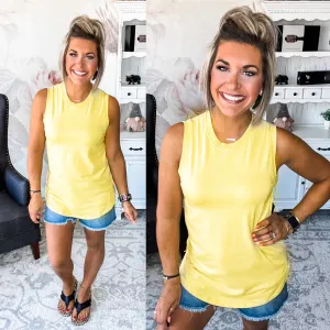 Time To Go Muscle Tank - Yellow