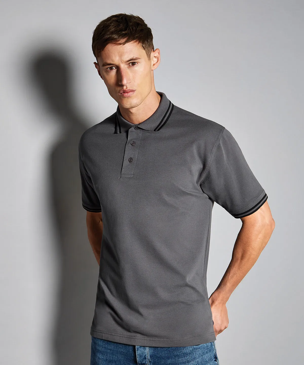 Tipped collar polo (classic fit) | Graphite/White