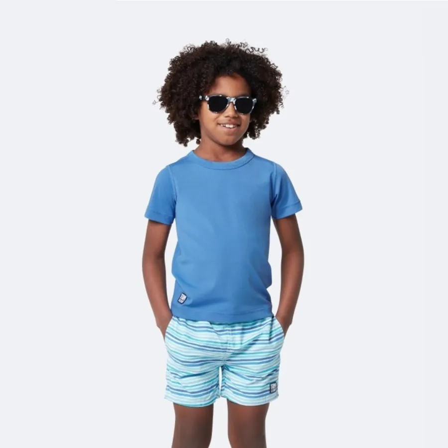 Tom & Teddy Boys Rash Tops Short Sleeves MRBSS-J- Marine Blue