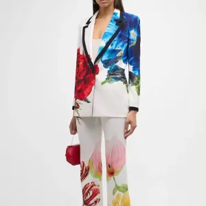 Trend4us Women's Chic Floral Formal Pants Suit