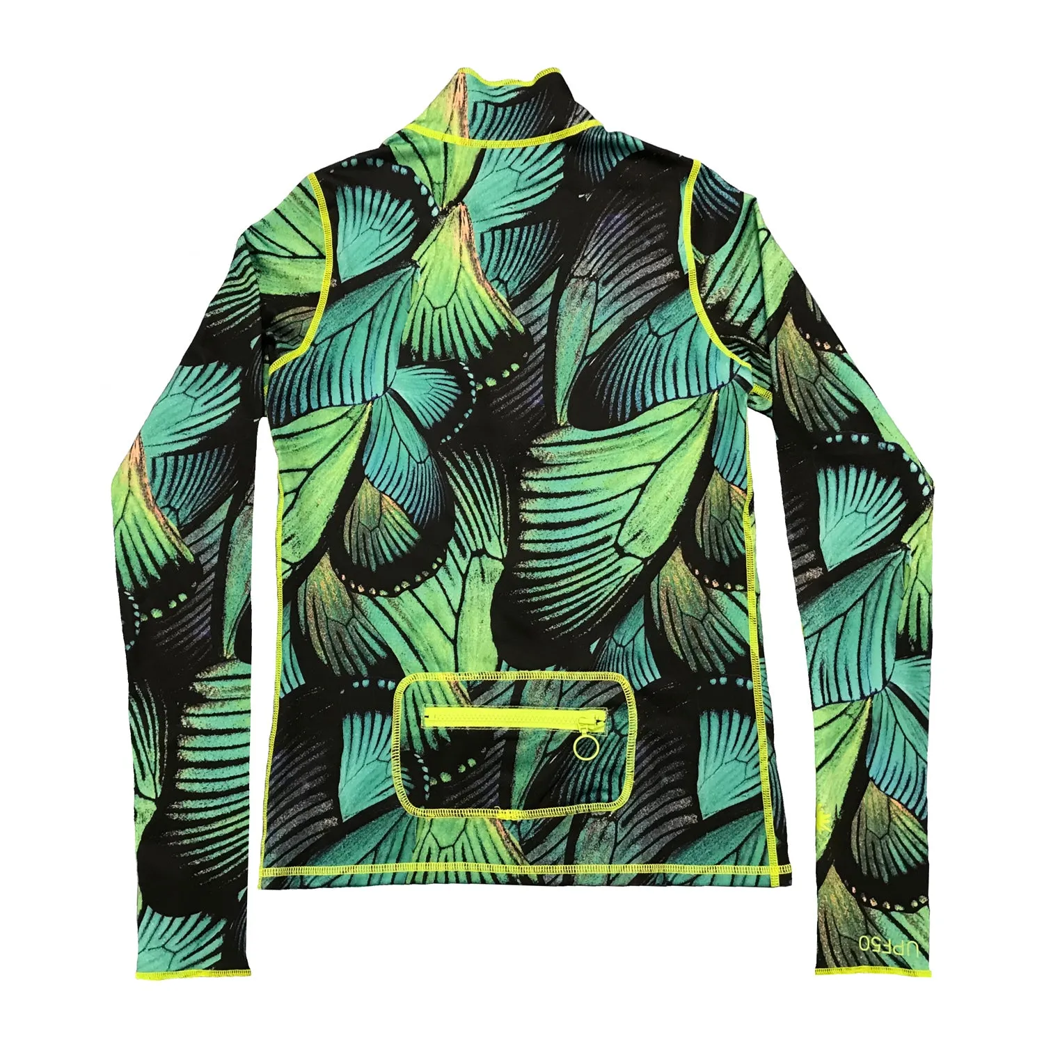 Women's Zip Long Sleeve Rash Guard - Wings